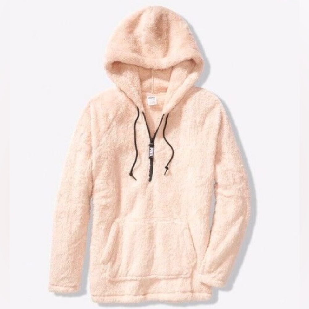 VS Pink Teddy Half-Zip Pullover